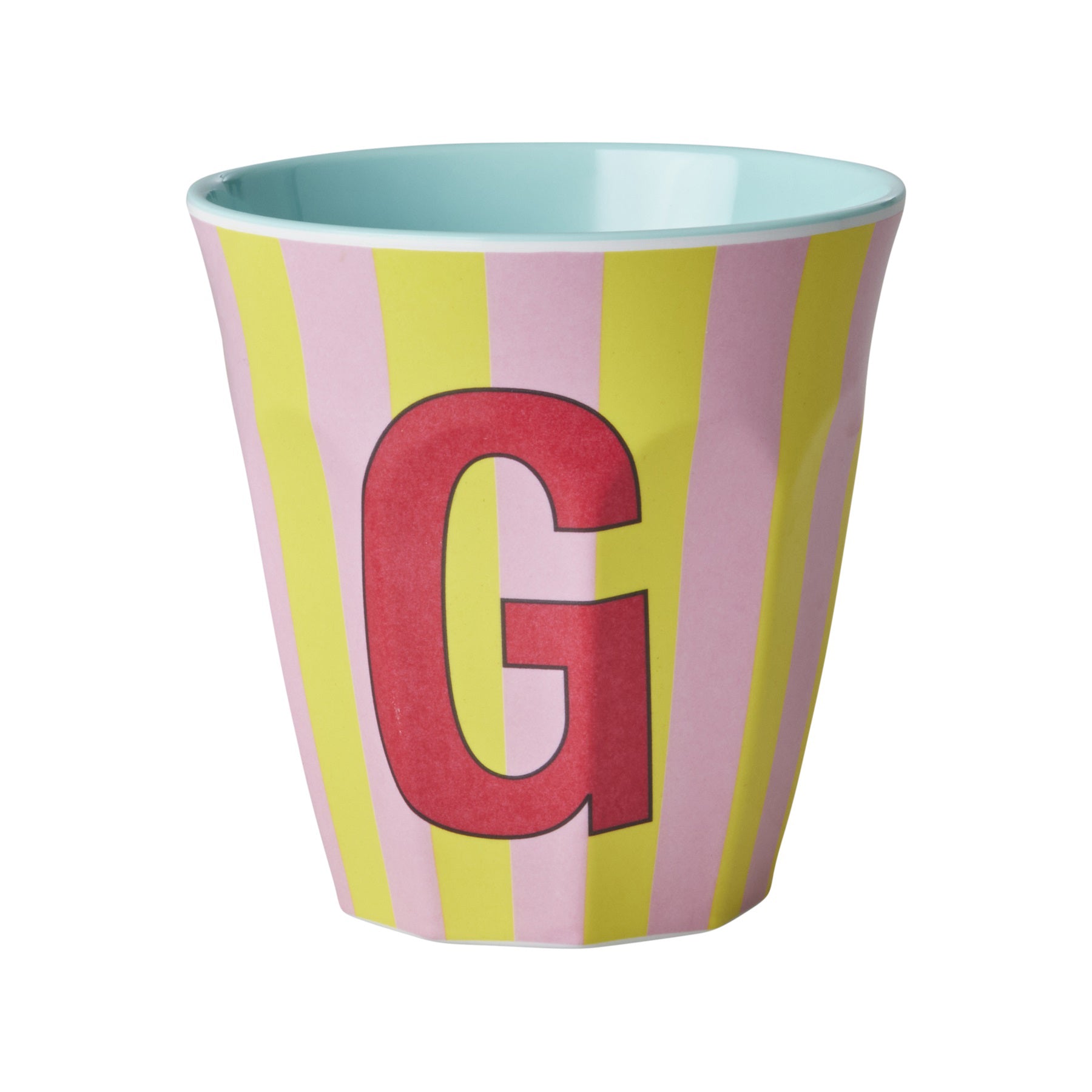 rice-dk-melamine-cup-with-the-letter-g-stripes-pinkish-medium-250ml-rice-melcu-alpstrgi