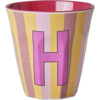 rice-dk-melamine-cup-with-the-letter-h-stripes-pinkish-medium-250-ml-rice-melcu-alpstrhi