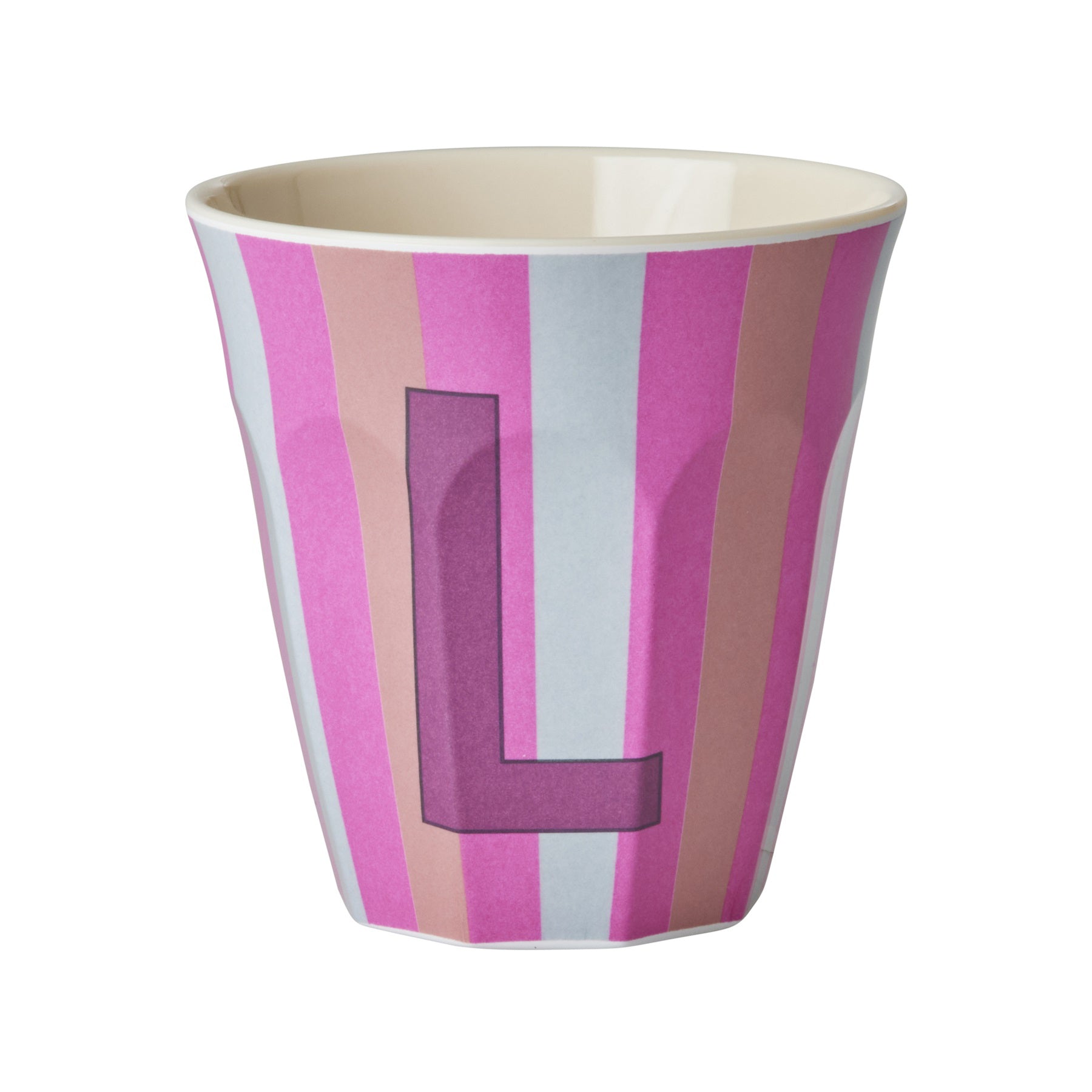 rice-dk-melamine-cup-with-the-letter-l-stripes-pinkish-medium-250ml-rice-melcu-alpstrli