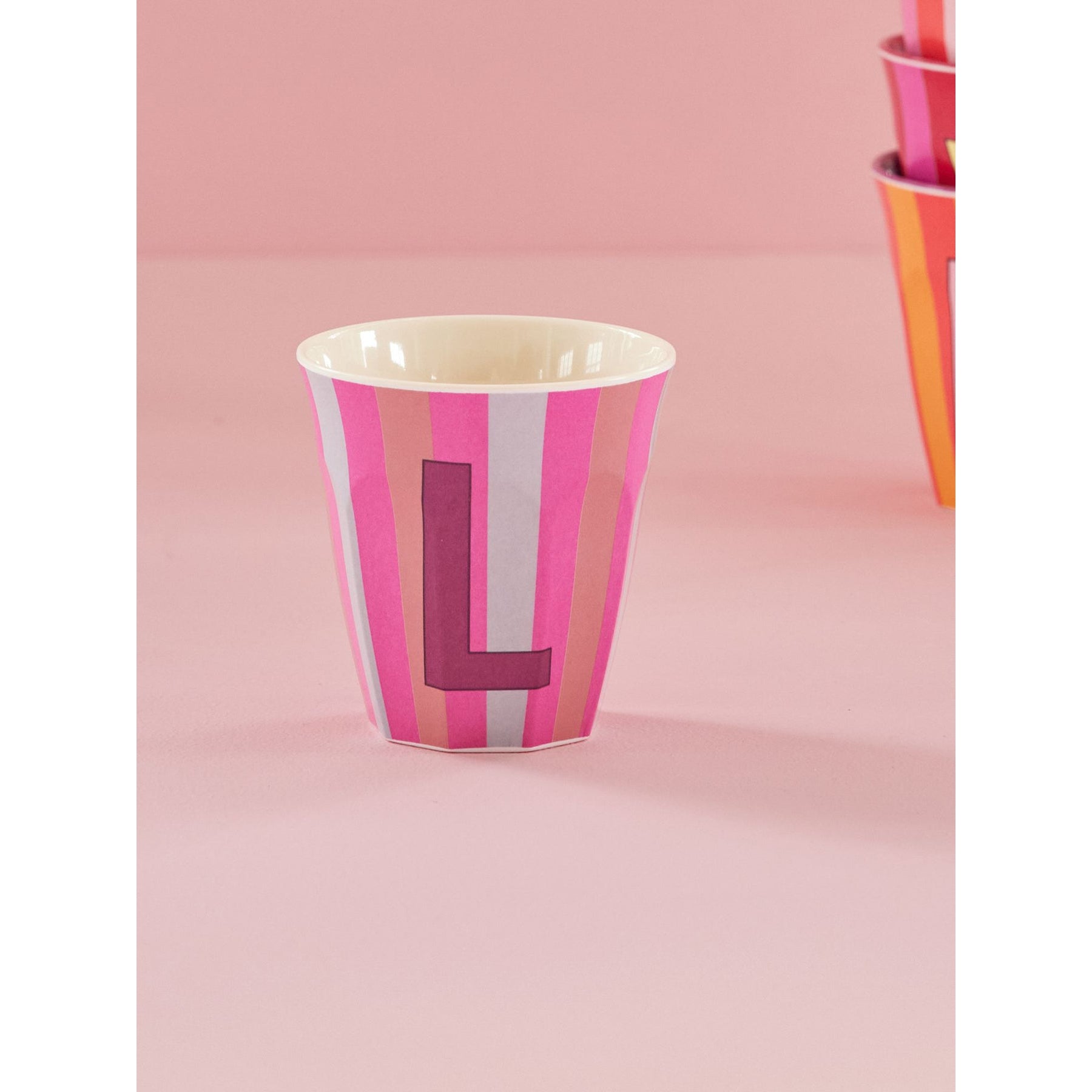 rice-dk-melamine-cup-with-the-letter-l-stripes-pinkish-medium-250ml-rice-melcu-alpstrli