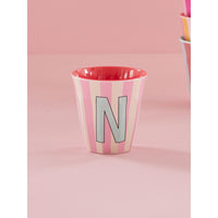 rice-dk-melamine-cup-with-the-letter-n-stripes-pinkish-medium-250ml-rice-melcu-alpstrni