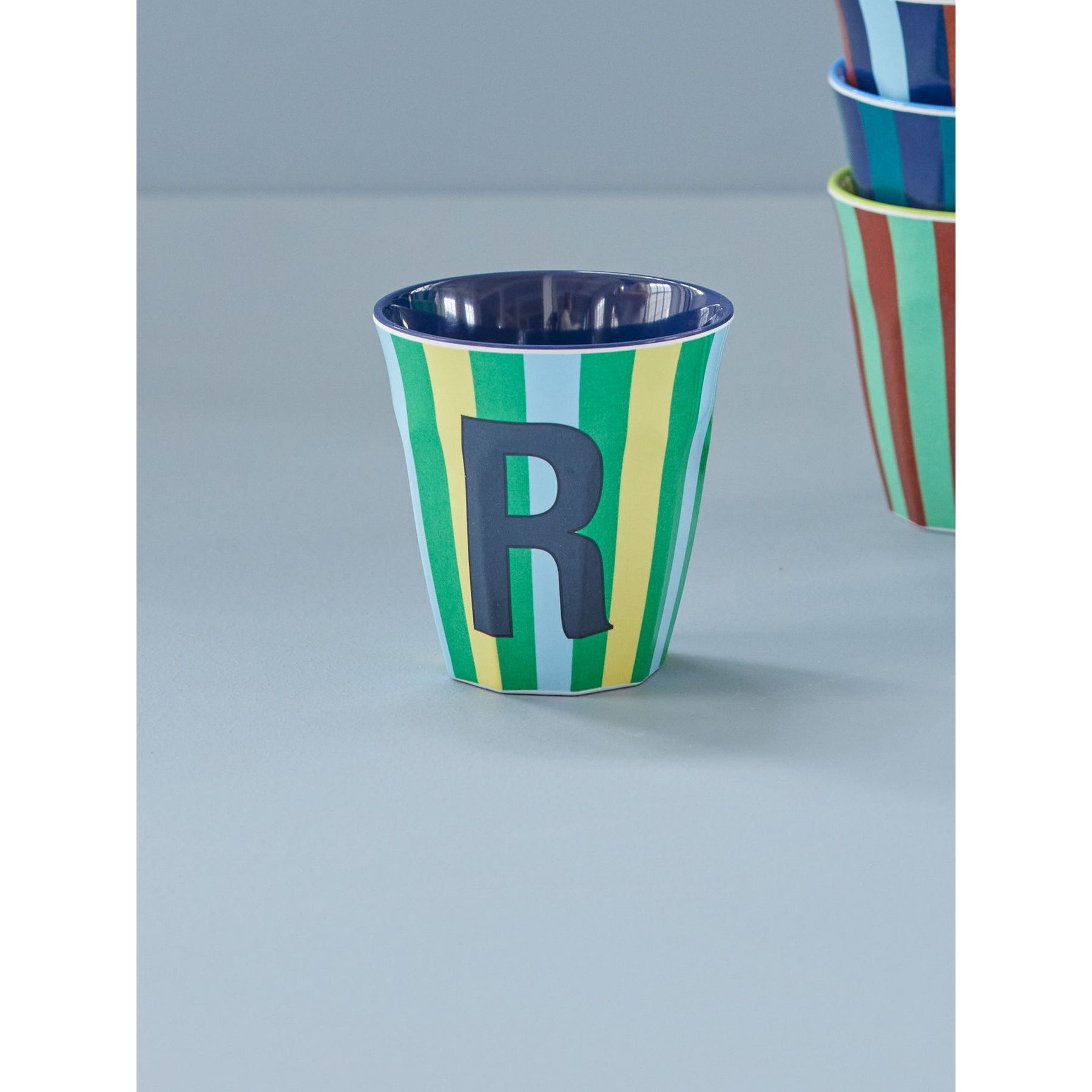 rice-dk-melamine-cup-with-the-letter-r-stripes-blueish-medium-250ml-rice-melcu-alpstrrb