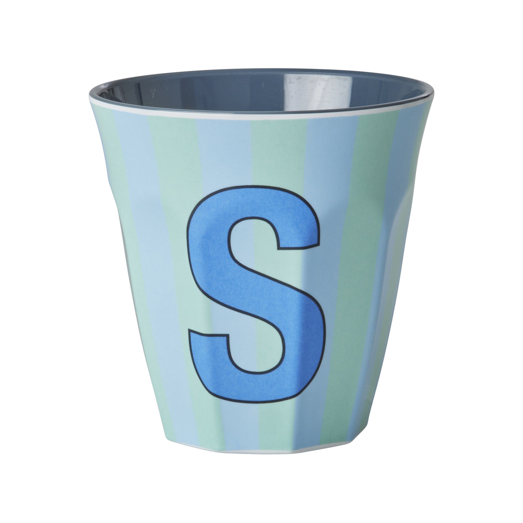 rice-dk-melamine-cup-with-the-letter-s-stripes-blueish-medium-250ml-rice-melcu-alpstrsb