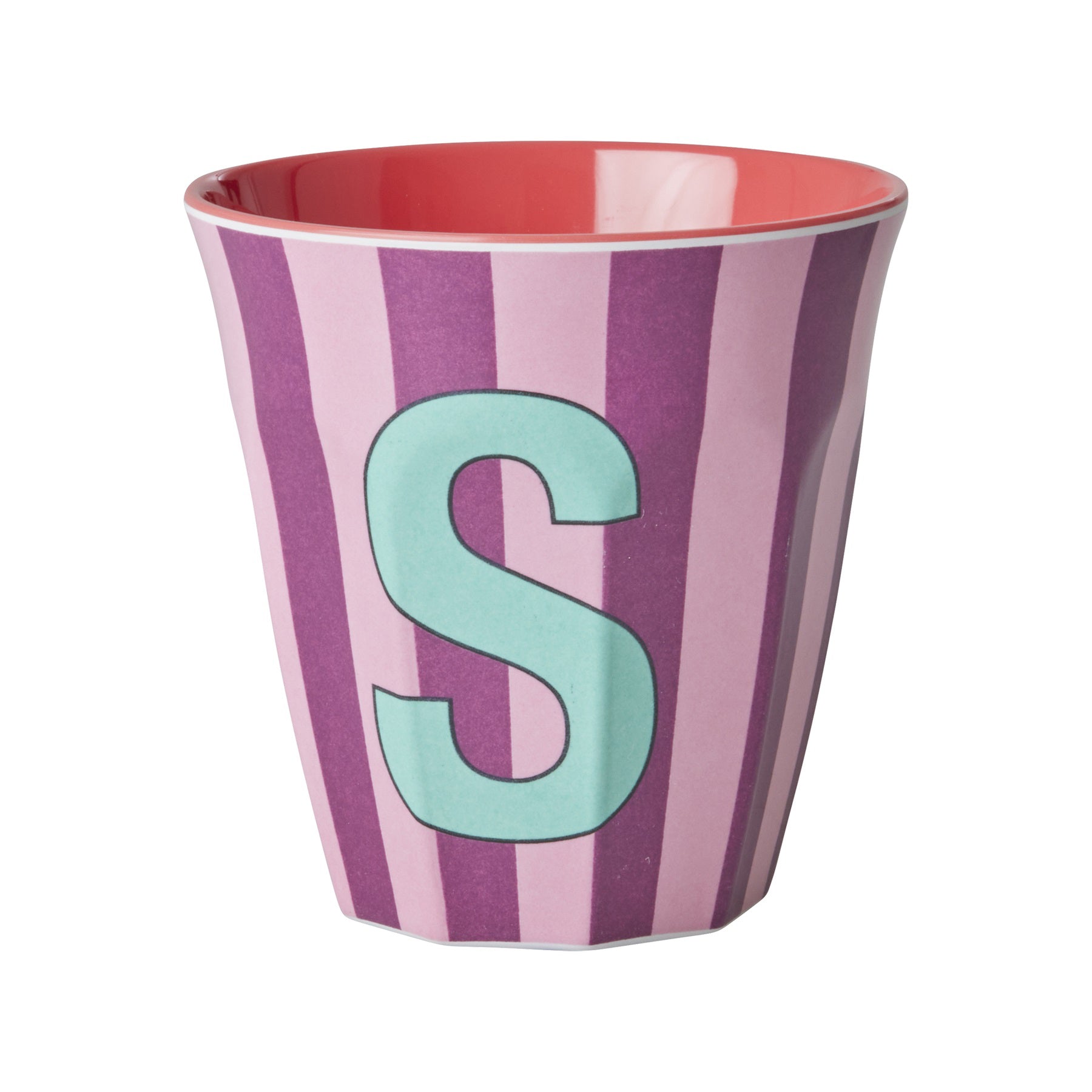 rice-dk-melamine-cup-with-the-letter-s-stripes-pinkish-medium-250ml-rice-melcu-alpstrsi