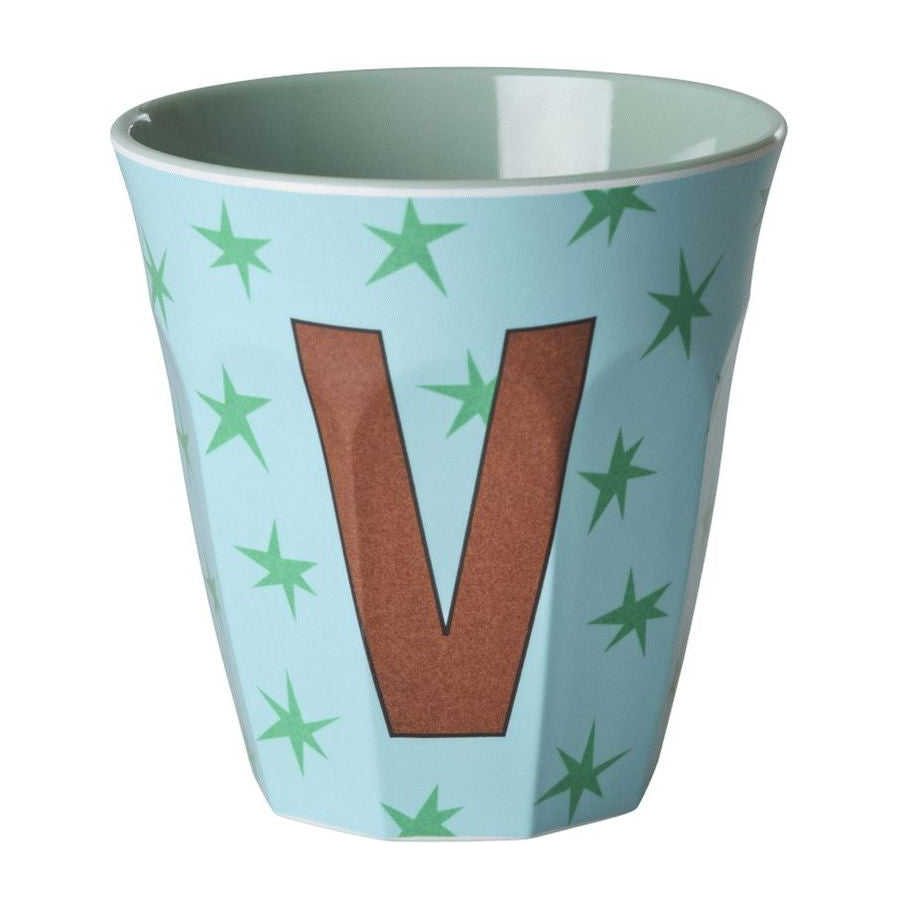 Rice DK Melamine Cup With The Letter V - Stars - Medium - 250ml