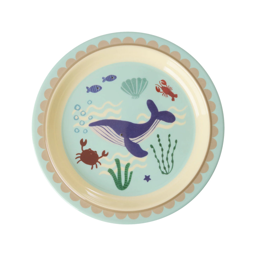 rice-dk-melamine-kids-lunch-plate-with-blue-ocean-print-rice-kilpl-oceb
