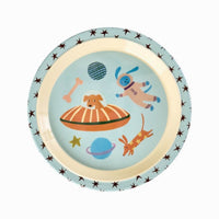 rice-dk-melamine-kids-lunch-plate-with-dogs-in-space-print-kitchen-rice-kilpl-dspa-01