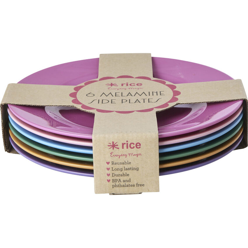 rice-dk-melamine-round-side-plates-in-6-colors-6-pack-rice-mespl-6zss24
