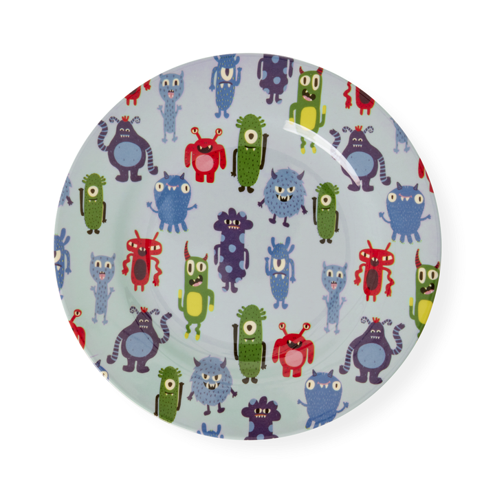 rice-dk-melamine-round-side-plates-with-monsters-print-rice-mespl-mons