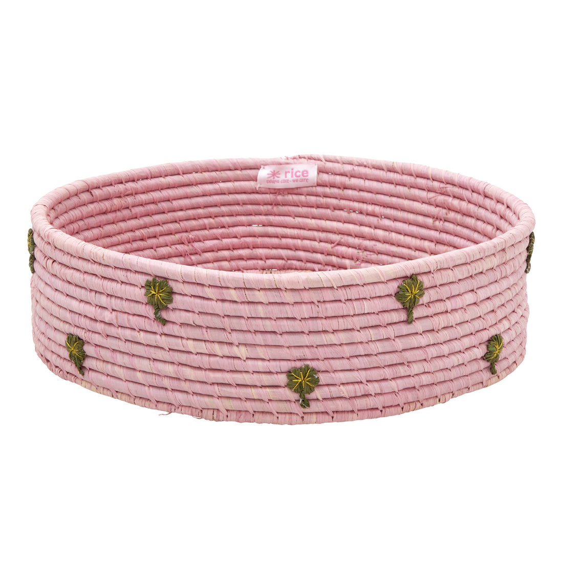 rice-dk-raffia-basket-with-clover-applications-color-pink-large-rice-bsbre-ceclol