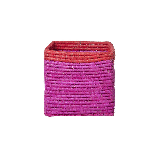 rice-dk-raffia-basket-without-handles-in-pink-with-red-border-rice-bsrat-20ir