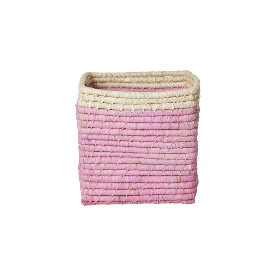 rice-dk-raffia-basket-without-handles-in-soft-pink-with-nature-border-rice-bsrat-20sin