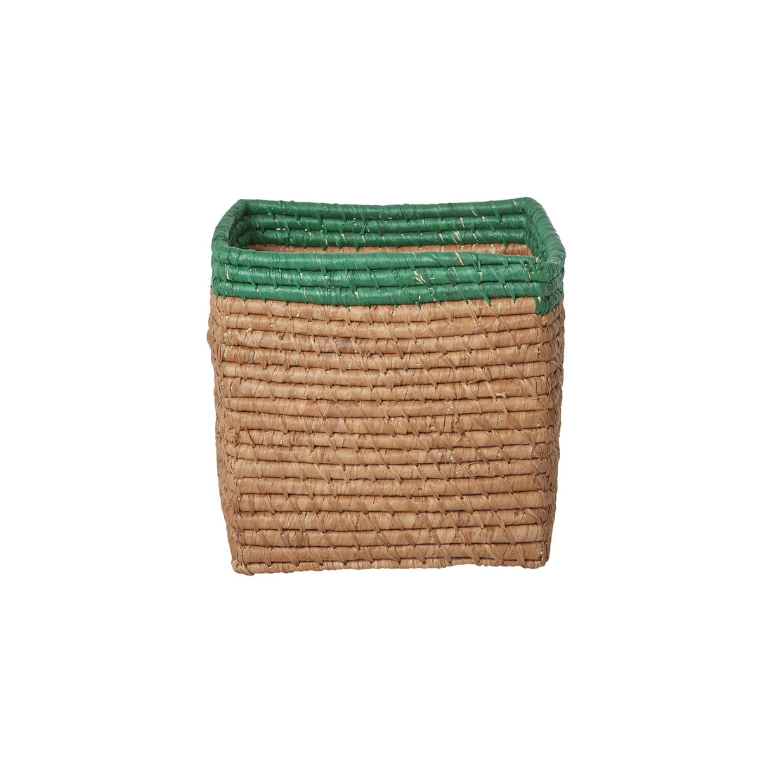 rice-dk-raffia-basket-without-handles-in-tea-with-green-border-rice-bsrat-20teag