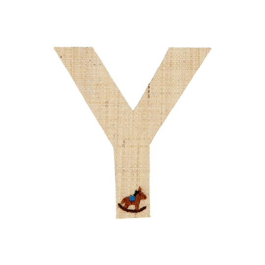 rice-dk-raffia-sticker-letter-in-nature-with-rocking-horse-embroidery-y-rice-stick-rafyb