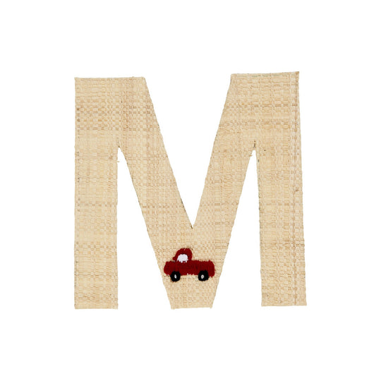 rice-dk-raffia-sticker-letter-in-nature-with-van-embroidery-m-rice-stick-rafmb