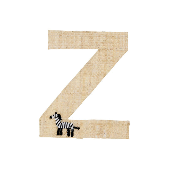 rice-dk-raffia-sticker-letter-in-nature-with-zebra-embroidery-z-rice-stick-rafzb