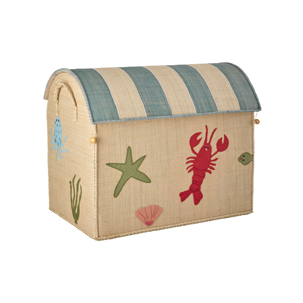Rice DK Raffia Toy Baskets With Ocean Theme