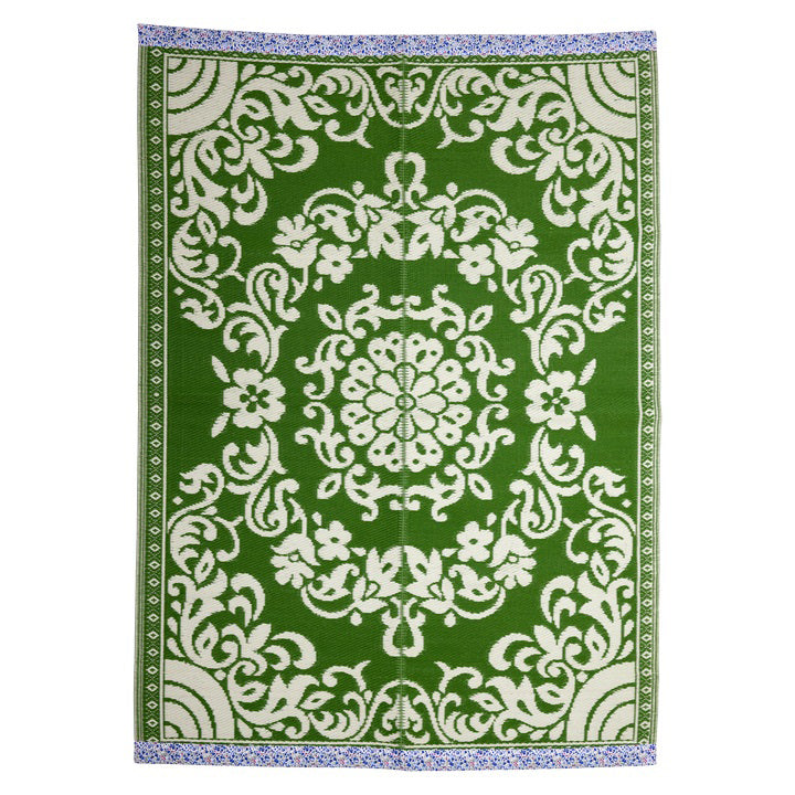 rice-dk-recycled-plastic-carpet-with-green-design-with-flower-borders-large-rice-flcar-lg