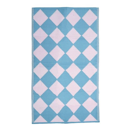 rice-dk-recycled-plastic-runner-with-blue-harlequin-checkers-rice-flrun-b