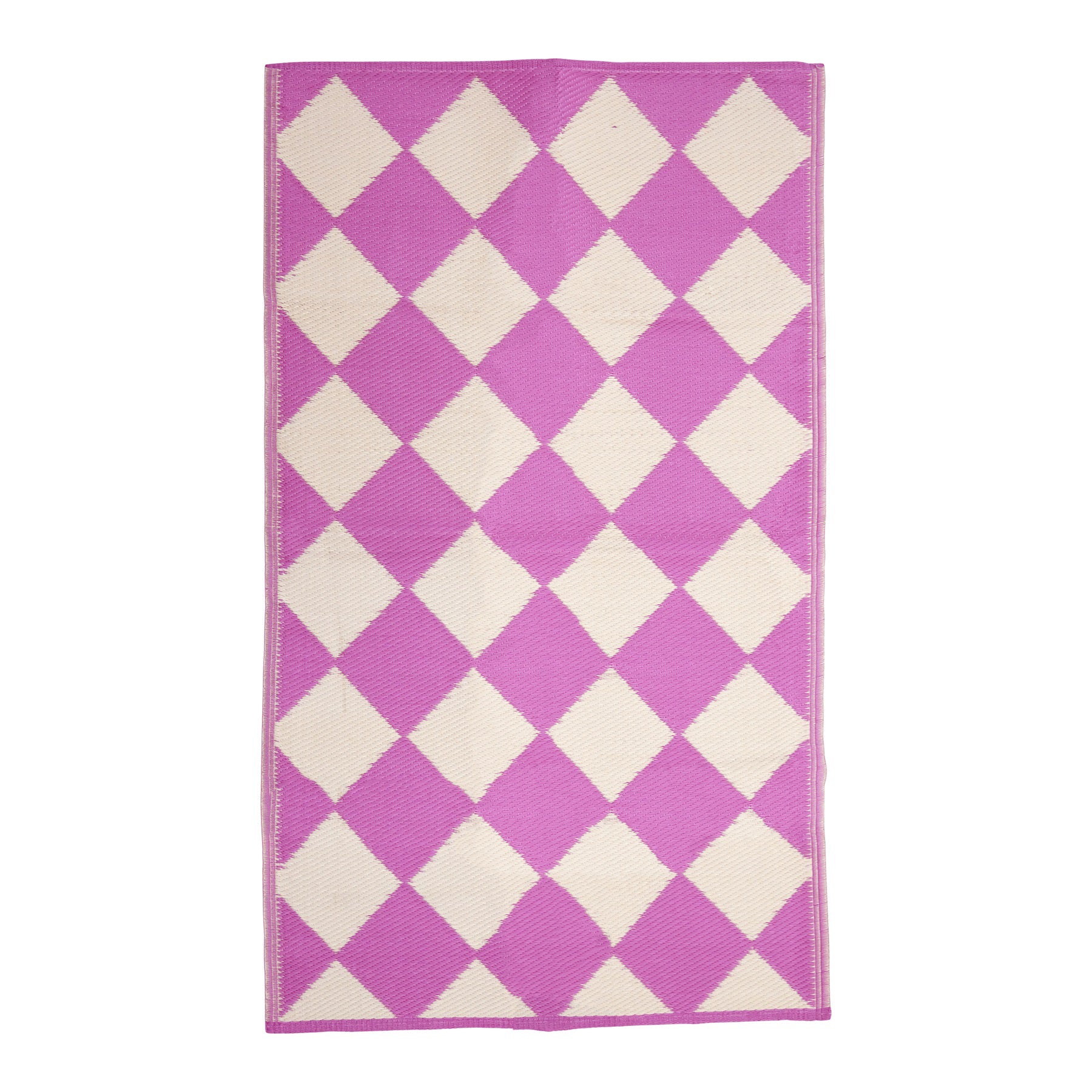 rice-dk-recycled-plastic-runner-with-soft-pink-harlequin-checkers-rice-flrun-i