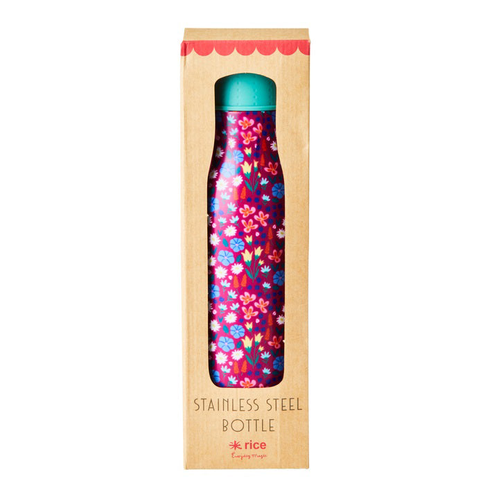 rice-dk-stainless-steel-drinking-bottle-with-poppy-print-12h-hot-24h cold-500-ml-rice-stbot-popp