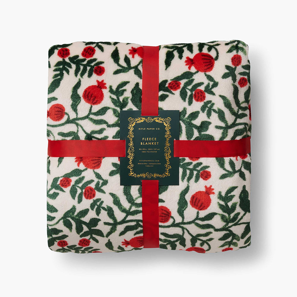 rifle-paper-co-christmastide-pomegranate-fleece-blanket