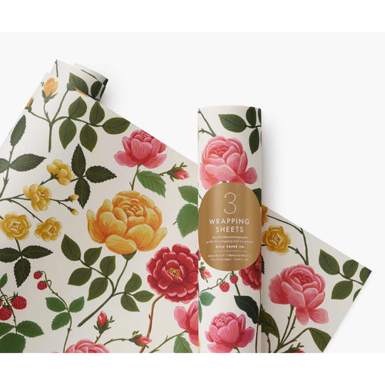 rifle-paper-co-roses-wrapping-sheet-roll-of-3-rifl-wpm053-r