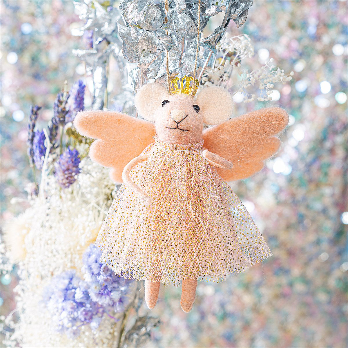 rjb-stone-pink-princess-fairy-mouse-felt-hanging-decoration-rjbs-hobxm176