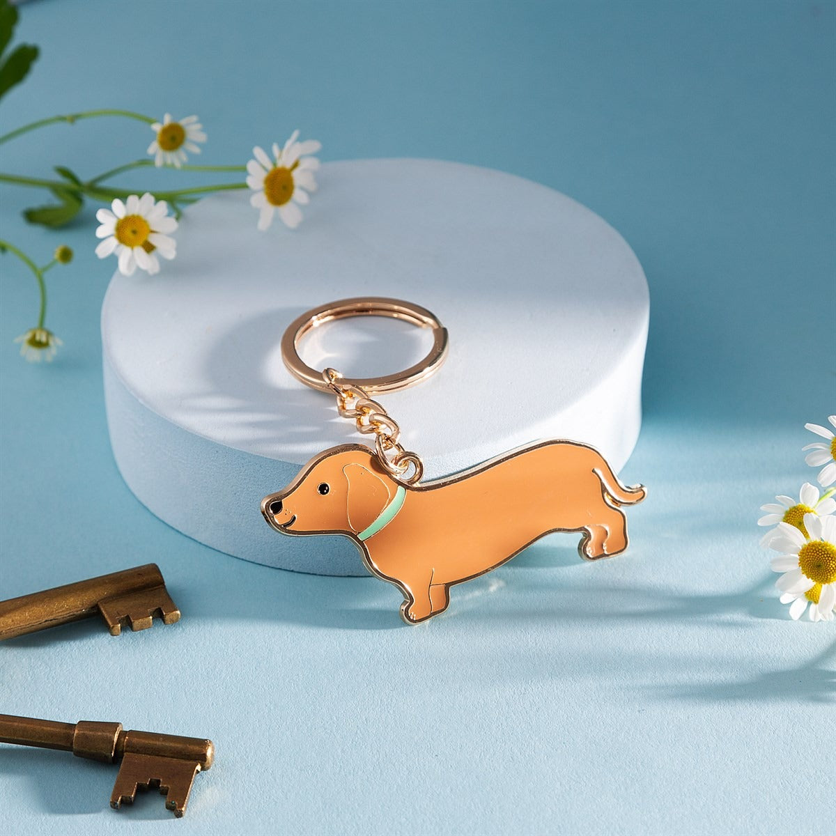 rjb-stone-sausage-dog-enamel-keyring-rjbs-eva087