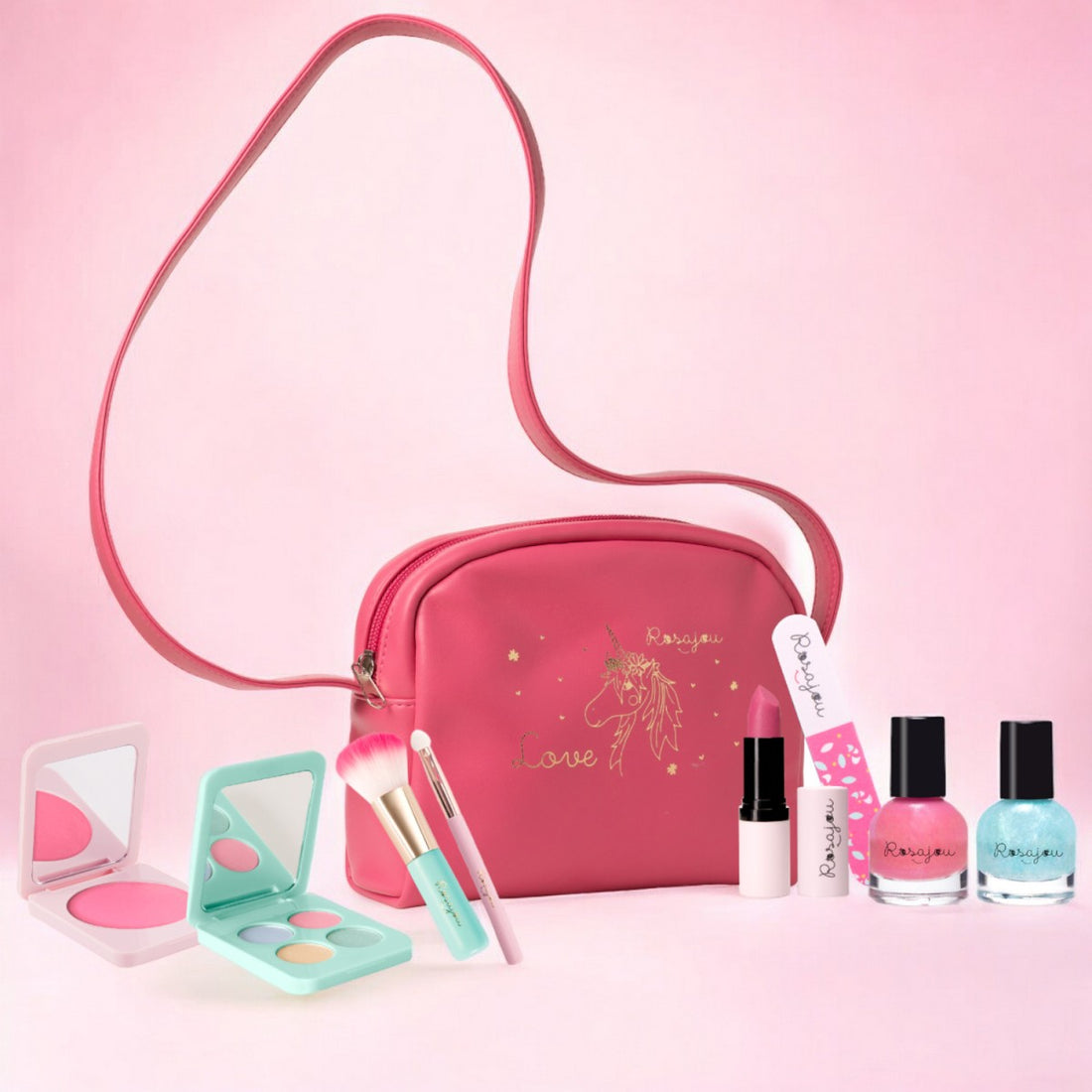 Rosajou Makeup Kit “Luxe Edition” Pink Bag