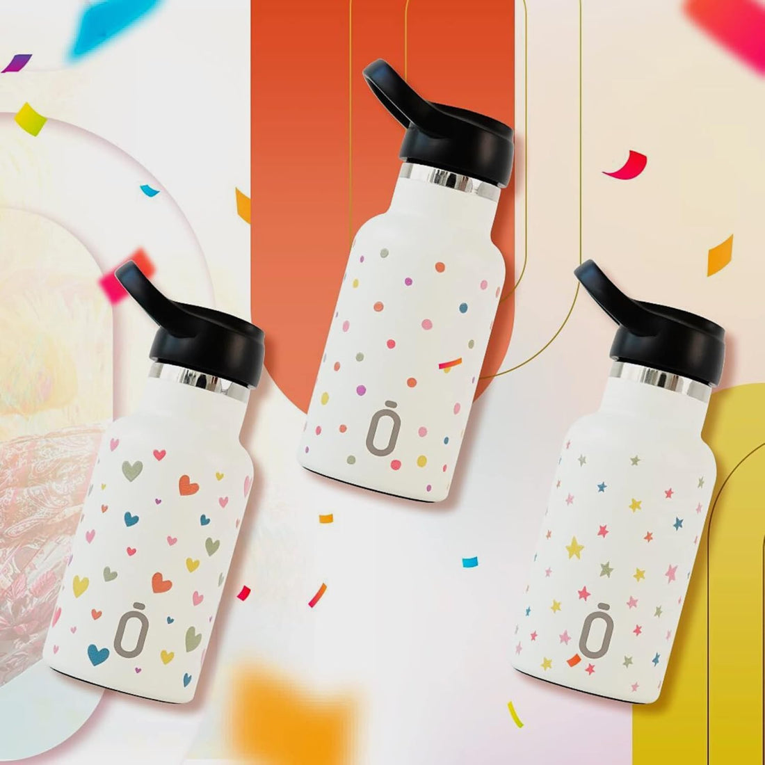 Runbott Thermal Bottle Sport+C.Sport 350 ml-7x7x18 Estrellas Cream