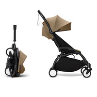 Stokke YOYO³ 6+ Baby Stroller Set - Black Frame with Toffee 6+ Color Pack