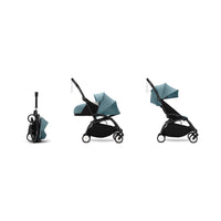 Stokke YOYO³ 0+ 6+ Complete Baby Stroller Set - Black Frame with Auqa 0+ Newborn Pack & 6+ Color Pack (Pre-Order; Est. Delivery in 4-6 Weeks)