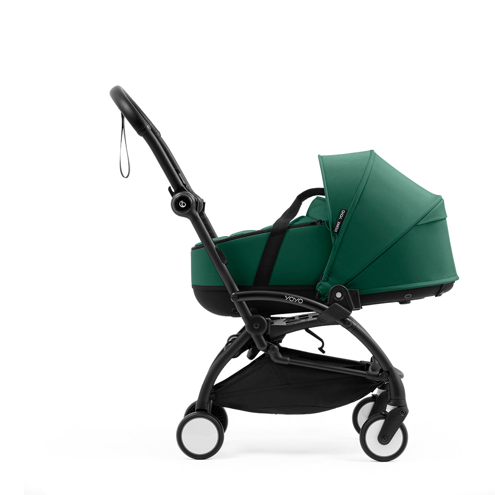 stokke-yoyo-baby-stroller-complete-set-black-frame-with-forest-seat-pack-bassinet-baby-nursery-yoyo-yo501spb03