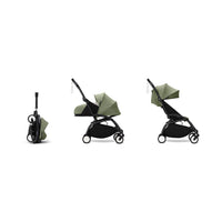 Stokke YOYO³ 0+ 6+ Complete Baby Stroller Set - Black Frame with Olive 0+ Newborn Pack & 6+ Color Pack (Pre-Order; Est. Delivery in 4-6 Weeks)
