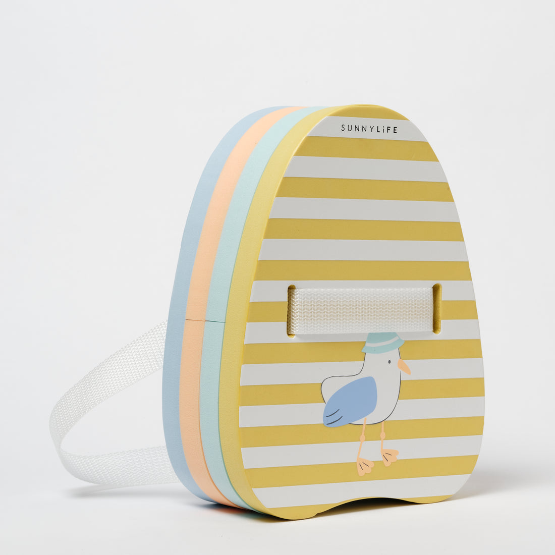 sunnylife-bubble-back-float-sid-the-seagull-mustard-stripe-sunl-s51bbfms