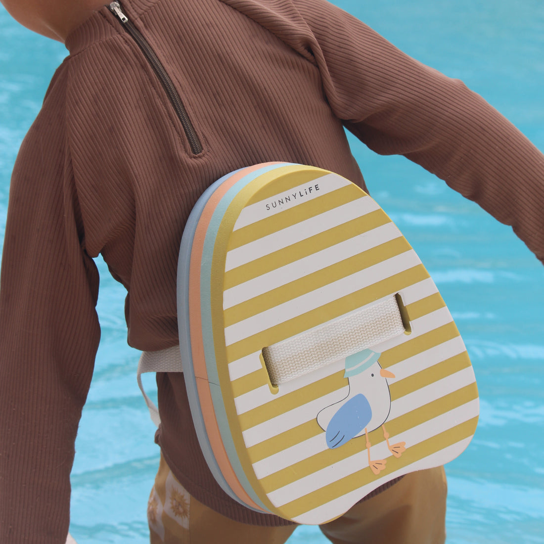 sunnylife-bubble-back-float-sid-the-seagull-mustard-stripe-sunl-s51bbfms