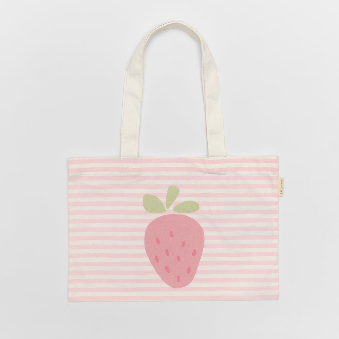 sunnylife-kids-canvas-beach-bag-strawberry-sunshine-pink-stripe-sunl-s51kcbpk