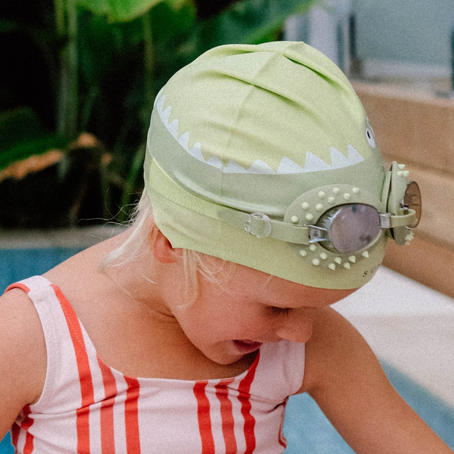 sunnylife-kids-swimming-cap-cookie-the-croc-light-khaki-sunl-s41sccrc