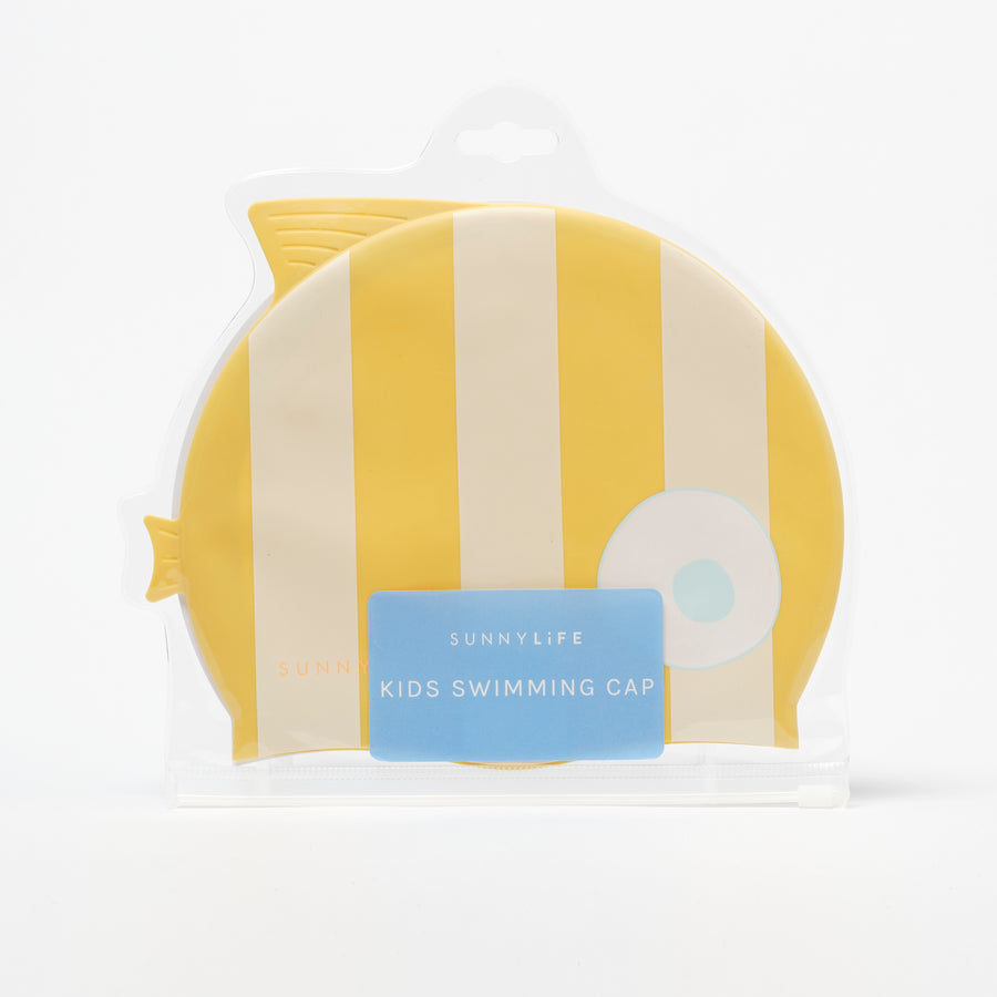 sunnylife-kids-swimming-cap-finn-the-fish-mustard-stripe-sunl-s51scmst