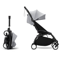 Stokke YOYO³ 6+ Baby Stroller Set - Black Frame with Stone 6+ Color Pack