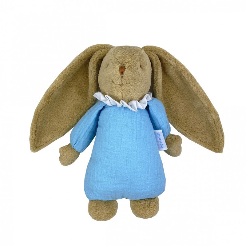 trousselier-lapin-nid-dange-doudou-musical-25cm-coton-bio-bleu-ciel-trou-vm79166