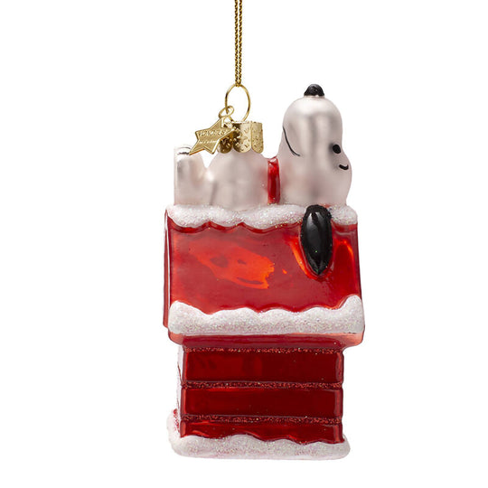 vondels-ornament-glass-snoopy-peanuts-laying-on-doghouse-h11cm