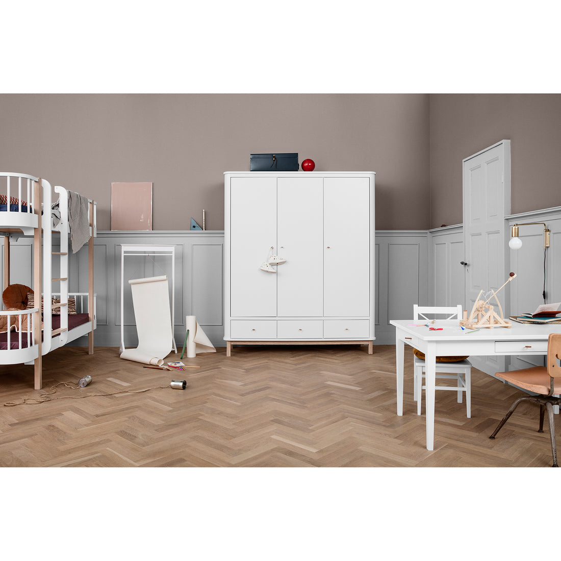 Oliver Furniture Wood Original Bunk Bed Ladder Front White/Oak