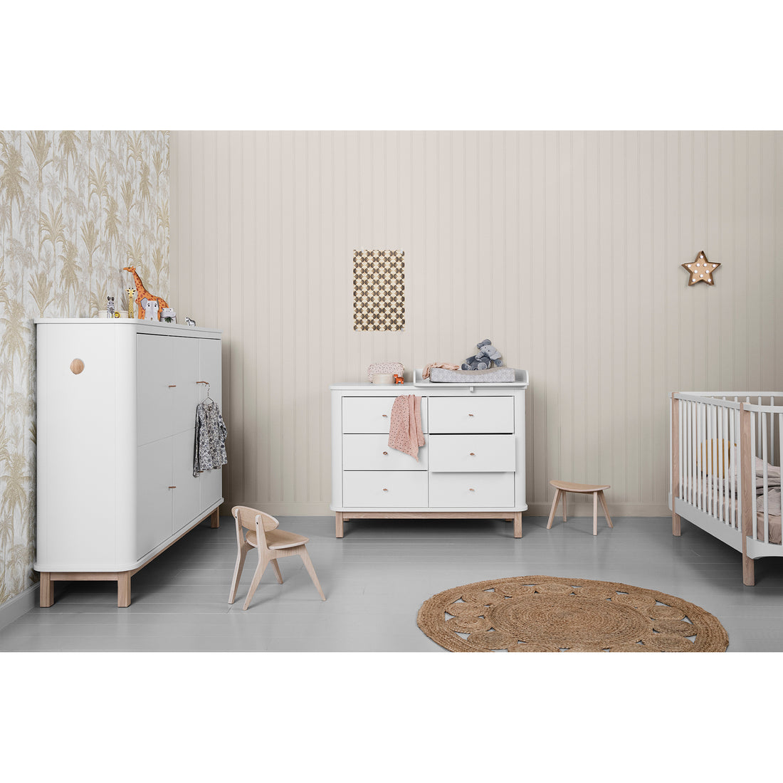 Oliver Furniture Wood Multi Cupboard 3 Doors White (Pre-Order; Est. Delivery in 6-10 Weeks)