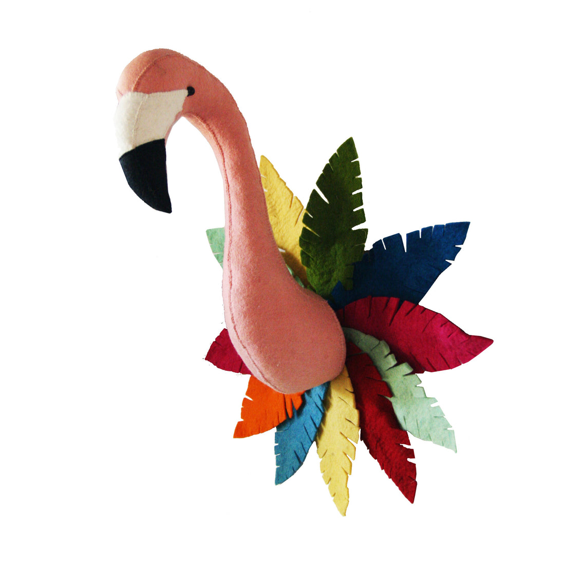 Fiona Walker England Bright Semi Flamingo Head with Full Circle Feathers