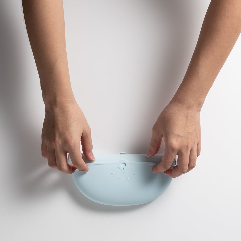 Miniware Roll & Lock Bib - Silicone Bib in Cotton Candy