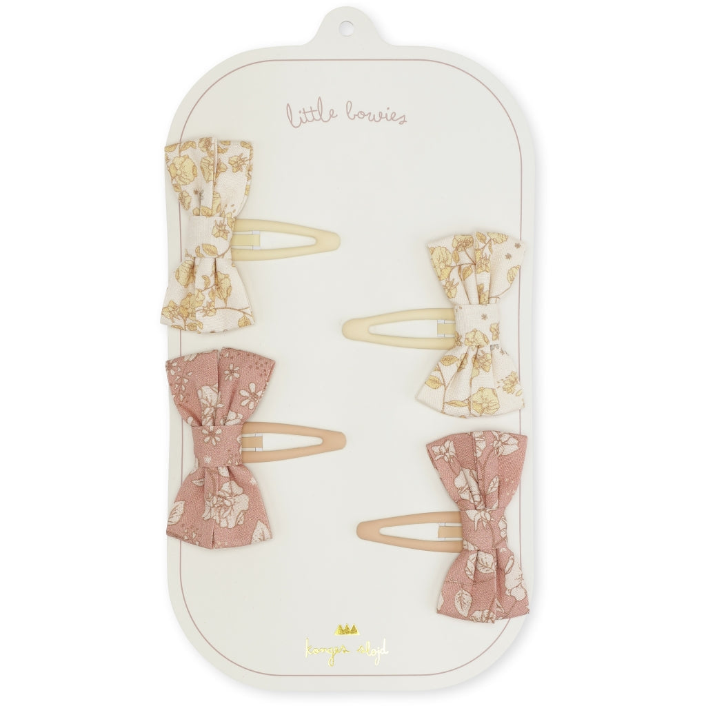 Konges-sløjd-4-pack-hair-clips-bow-blossom-rouge-kong-s22ks3129-br-