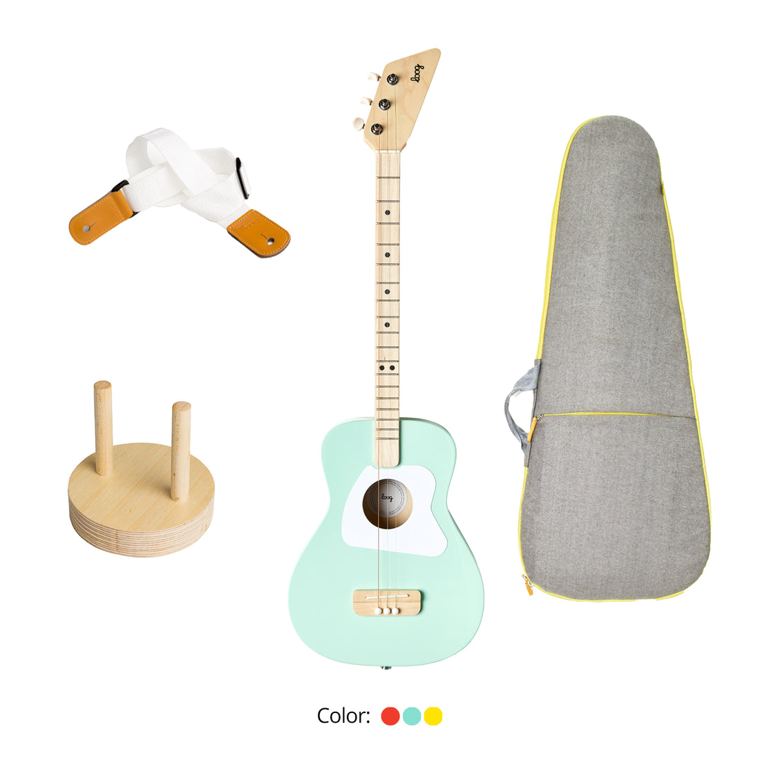 Loog Pro Acoustic Guitar Bundle with Bag, Strap and Wall Hanger (Includes FREE App, Flashcards & Chord Diagram)