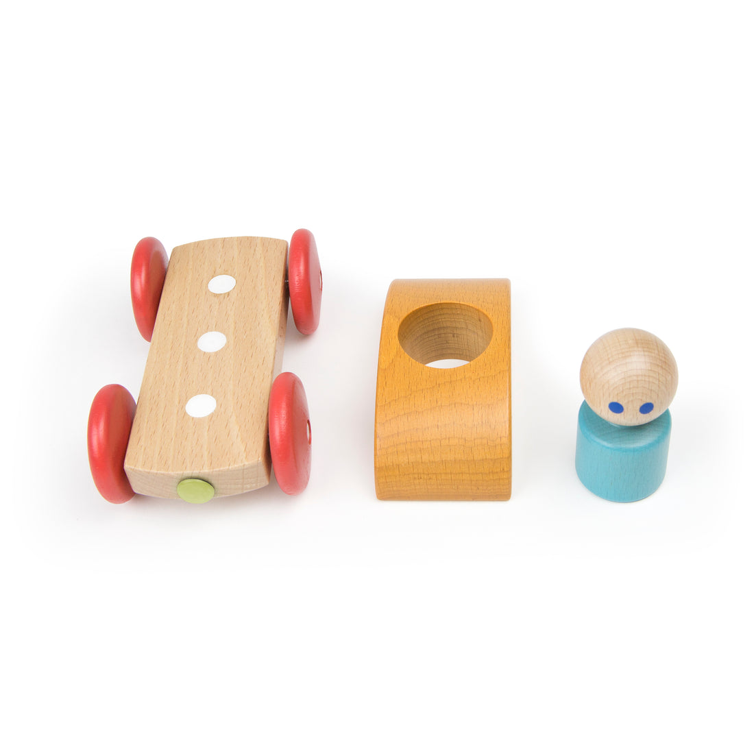 Tegu Magnetic Racers Orange Racers Wooden Blocks